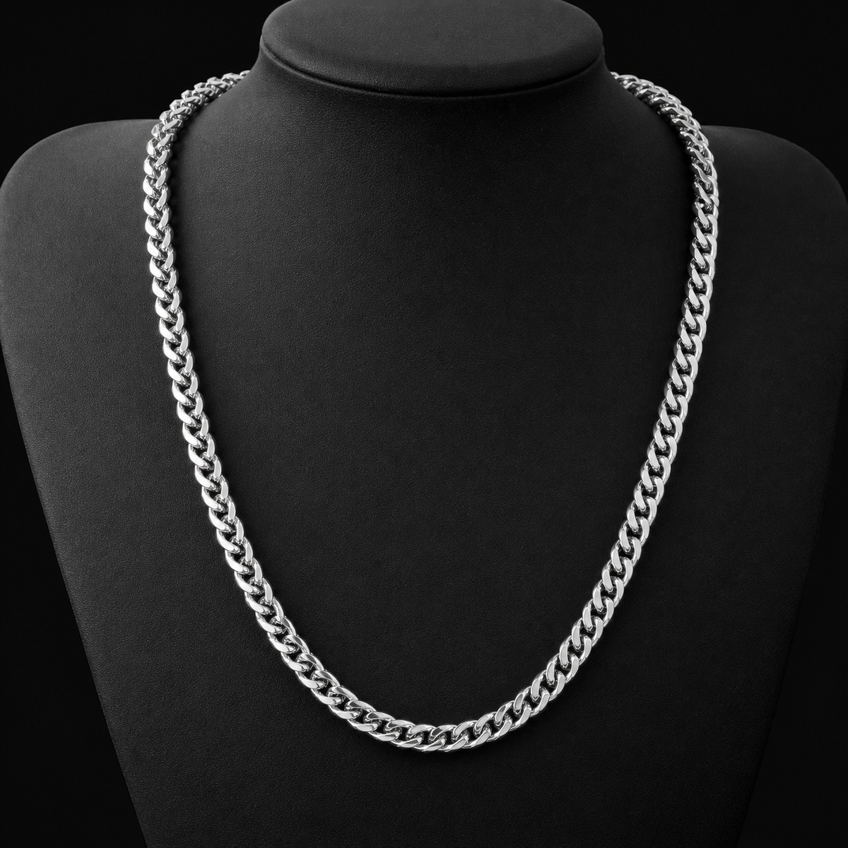 Cadena franco de acero inoxidable plateada estilo italiano - Ragazze